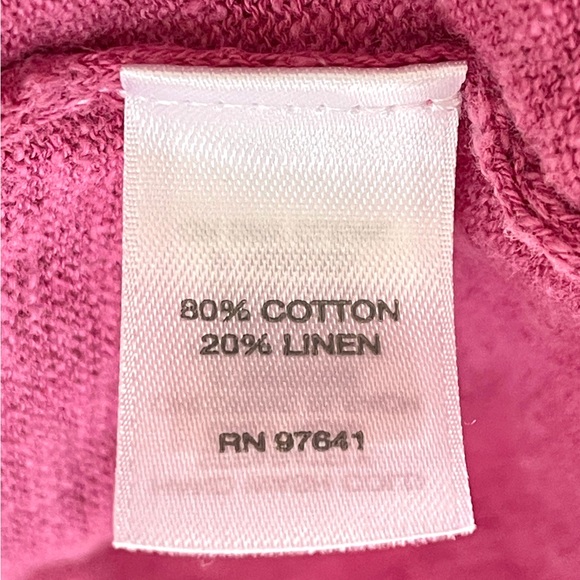 J. Jill Purejill Pink Linen Cotton Blend 3/4 Sleeve Boxy Tee with Pockets Small - Picture 6 of 6